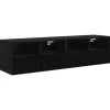 New vidaXL Wand-TV-Schränke 2 Stk Schwarz Eichen-Optik 60 x 30 x 30 cm 882927