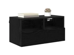 New vidaXL Wand-TV-Schränke 2 Stk Schwarz Eichen-Optik 60 x 30 x 30 cm 882927