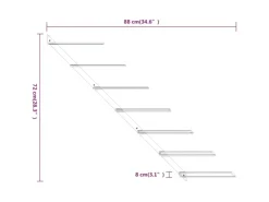 vidaXL Wand-Weinregal für 7 Flaschen Weiß Metall