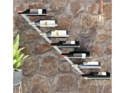 vidaXL Wand-Weinregal für 7 Flaschen Weiß Metall