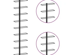 vidaXL Wand-Weinregal für 9 Flaschen Schwarz Eisen