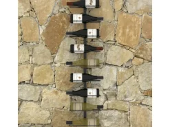 vidaXL Wand-Weinregal für 9 Flaschen Schwarz Eisen