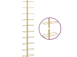 vidaXL Wand-Weinregal für 10 Flaschen Golden Metall