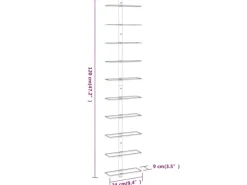 vidaXL Wand-Weinregal für 10 Flaschen Golden Metall