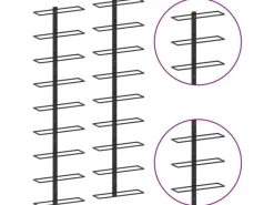 Clearance vidaXL Wand-Weinregale für 18 Flaschen 2 Stk. Schwarz Eisen