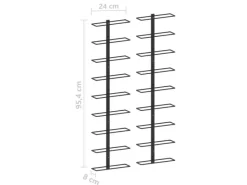 Clearance vidaXL Wand-Weinregale für 18 Flaschen 2 Stk. Schwarz Eisen