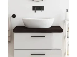 vidaXL Waschtischplatte Dunkelgrau 80x50x6 cm Massivholz Behandelt