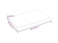 vidaXL Waschtischplatte Dunkelgrau 60x40x2 cm Massivholz Behandelt