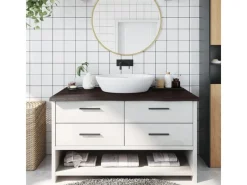 vidaXL Waschtischplatte Dunkelgrau 100x50x4 cm Massivholz Behandelt