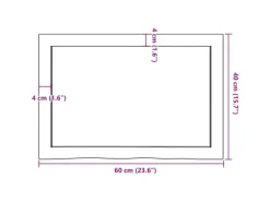 New vidaXL Waschtischplatte Dunkelgrau 60x40x4 cm Massivholz Behandelt