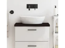 New vidaXL Waschtischplatte Dunkelgrau 60x40x4 cm Massivholz Behandelt