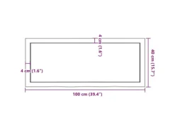 vidaXL Waschtischplatte Dunkelgrau 100x40x4 cm Massivholz Behandelt