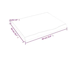 Hot vidaXL Waschtischplatte Dunkelgrau 60x50x4 cm Massivholz Behandelt
