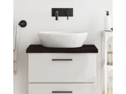 Hot vidaXL Waschtischplatte Dunkelgrau 60x50x4 cm Massivholz Behandelt