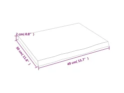 Discount vidaXL Waschtischplatte Dunkelgrau 40x30x2 cm Massivholz Behandelt