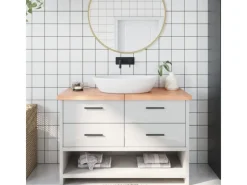 vidaXL Waschtischplatte Hellbraun 120x50x4 cm Massivholz Behandelt