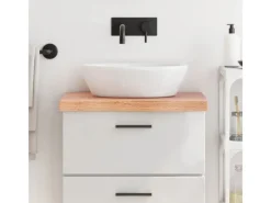 vidaXL Waschtischplatte Hellbraun 60x30x6 cm Massivholz Behandelt