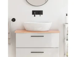 vidaXL Waschtischplatte Hellbraun 80x30x2 cm Massivholz Behandelt