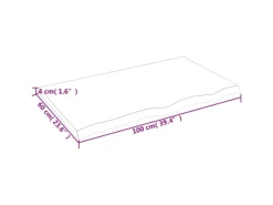 Best vidaXL Waschtischplatte Hellbraun 100x60x4 cm Massivholz Behandelt