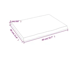 Sale vidaXL Waschtischplatte 40x30x2 cm Massivholz Unbehandelt