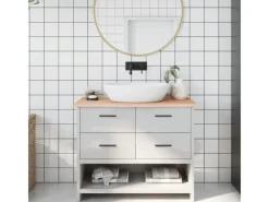 vidaXL Waschtischplatte 100x40x2 cm Massivholz Unbehandelt