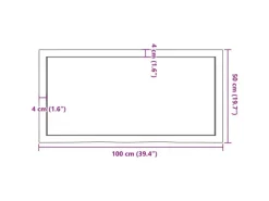 vidaXL Waschtischplatte 100x50x4 cm Massivholz Unbehandelt