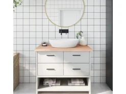 vidaXL Waschtischplatte 100x50x4 cm Massivholz Unbehandelt