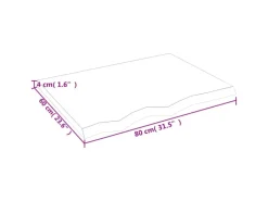 Outlet vidaXL Waschtischplatte 80x60x4 cm Massivholz Unbehandelt