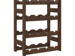 Discount vidaXL Weinregal für 16 Flaschen Braun Massivholz Kiefer