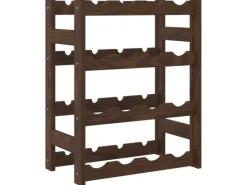 Discount vidaXL Weinregal für 16 Flaschen Braun Massivholz Kiefer