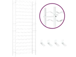 New vidaXL Weinregal für 96 Flaschen Weiß Metall