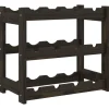 Best vidaXL Weinregal für 12 Flaschen Schwarz Massivholz Kiefer 43 x 25 x 38 cm