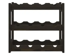 Best vidaXL Weinregal für 12 Flaschen Schwarz Massivholz Kiefer 43 x 25 x 38 cm