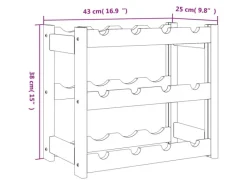 Best vidaXL Weinregal für 12 Flaschen Schwarz Massivholz Kiefer 43 x 25 x 38 cm