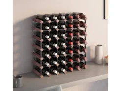 Discount vidaXL Weinregal für 42 Flaschen Braun Massivholz Kiefer 61 x 22,5 x 61 cm