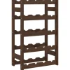 Discount vidaXL Weinregal für 20 Flaschen Braun Massivholz Kiefer 43 x 25 x 70 cm