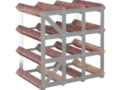 vidaXL Weinregal für 12 Flaschen Braun Massivholz Kiefer 32,5 x 22,5 x 32,5 cm