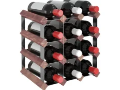 vidaXL Weinregal für 12 Flaschen Braun Massivholz Kiefer 32,5 x 22,5 x 32,5 cm
