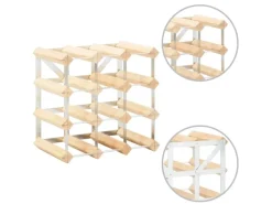 Outlet vidaXL Weinregal für 12 Flaschen Massivholz Kiefer