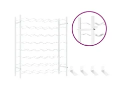 vidaXL Weinregal für 48 Flaschen Weiß Metall