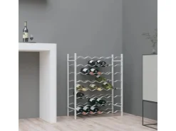 vidaXL Weinregal für 48 Flaschen Weiß Metall