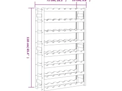 Discount vidaXL Weinregal für 56 Flaschen Grau Massivholz Kiefer