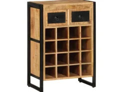 vidaXL Weinregal für 16 Flaschen Massivholz Mango