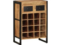 vidaXL Weinregal für 16 Flaschen Massivholz Mango