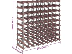 Sale vidaXL Weinregal für 72 Flaschen Braun Massivholz Kiefer