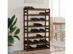New vidaXL Weinregal für 56 Flaschen Braun Massivholz Kiefer