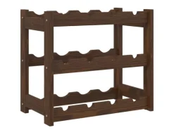 Best vidaXL Weinregal für 12 Flaschen Braun Massivholz Kiefer 43 x 25 x 38 cm