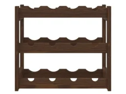 Best vidaXL Weinregal für 12 Flaschen Braun Massivholz Kiefer 43 x 25 x 38 cm