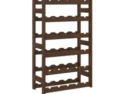 vidaXL Weinregal für 30 Flaschen Braun Massivholz Kiefer