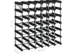 vidaXL Weinregal für 42 Flaschen Schwarz Massivholz Kiefer 61,5 x 22,5 x 61,5 cm